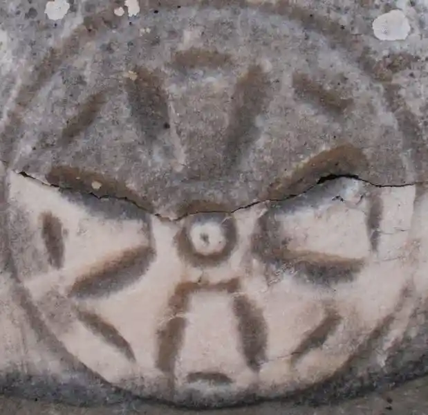 Solar cross engraved on a marble stone in Ephesus, Izmir
